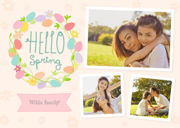 5x7 Greeting Card, Glossy, Blank Envelope with Hello Spring design