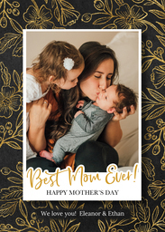 5x7 Cardstock, Blank Envelope with Best Mom Ever Florals design