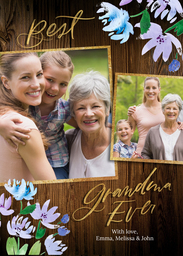 5x7 Cardstock, Blank Envelope with Bouquet for Grandma design