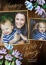 5x7 Cardstock, Blank Envelope with Bouquet for Mom design