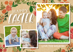 5x7 Greeting Card, Glossy, Blank Envelope with Easter Bouquet design