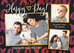 5x7 Greeting Card, Glossy, Blank Envelope with Happy Love Day design