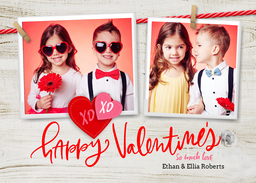 5x7 Greeting Card, Glossy, Blank Envelope with XOXO Valentine's design