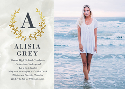 5x7 Greeting Card, Matte, Blank Envelope with Graduates Monogram design