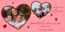 4x8 Greeting Card, Matte, Blank Envelope with Valentine's Heart design