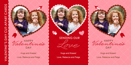 4x8 Greeting Card, Matte, Blank Envelope with Valentine's Hearts Cut-Apart design