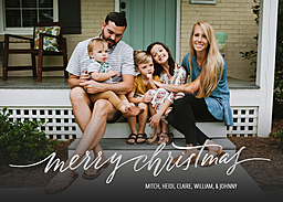 5x7 Greeting Card, Glossy, Blank Envelope with Handlettered Christmas design