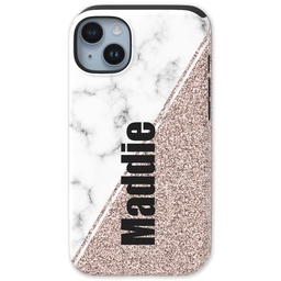 iPhone 14 Plus Tough Case with Rose Marble design