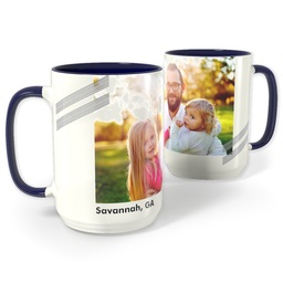 Blue Photo Mug, 15oz with Angled design