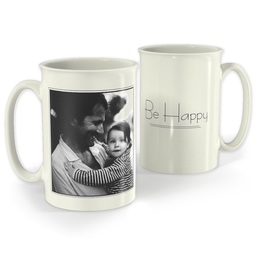 Bistro Photo Mug, 18oz with Be Happy design