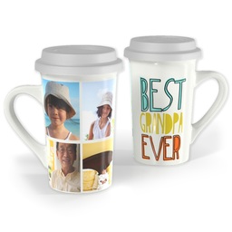 Premium Grande Photo Mug with Lid, 16oz with Best Grandpa design