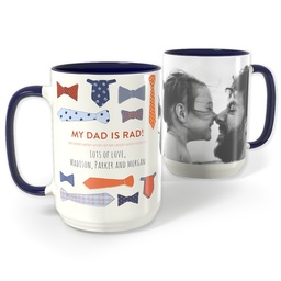 Blue Photo Mug, 15oz with Best Tie For Pop's design