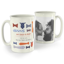 Bistro Photo Mug, 18oz with Best Tie For Pop's design