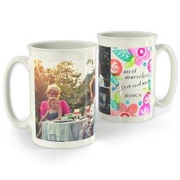 Bistro Photo Mug, 18oz with Botanical Grandma design