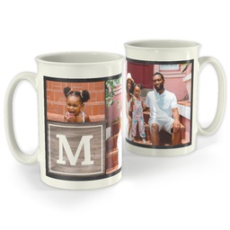 Bistro Photo Mug, 18oz with Chalkboard with Wooden Detail design