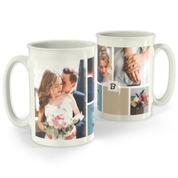 Bistro Photo Mug, 18oz with Color Block design