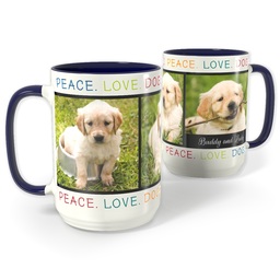 Blue Photo Mug, 15oz with Family design