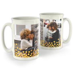 Bistro Photo Mug, 18oz with Gold Confetti design