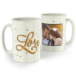 Bistro Photo Mug, 18oz with Golden Love design