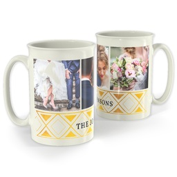 Bistro Photo Mug, 18oz with Gold Tribal Details design