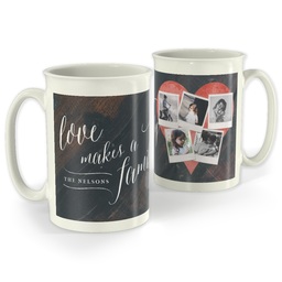 Bistro Photo Mug, 18oz with Heart Of The Home Wood design