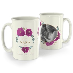 Bistro Photo Mug, 18oz with Heavenly Flowers Nana design