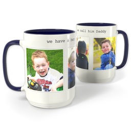 Blue Photo Mug, 15oz with Hero Dad design