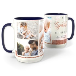 Blue Photo Mug, 15oz with Leave a Little Sparkle design