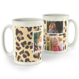 Bistro Photo Mug, 18oz with Leopard design