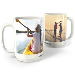 White Photo Mug, 15oz with Minimal Two design