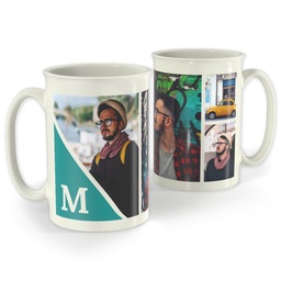 Bistro Photo Mug, 18oz with Modern Triangle design