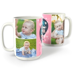 White Photo Mug, 15oz with Mom's Love design