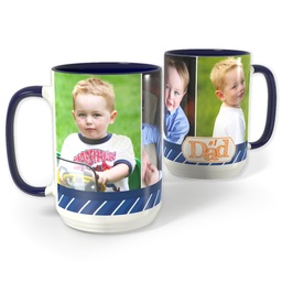 Blue Photo Mug, 15oz with Number 1 Dad design