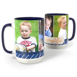 Blue Photo Mug, 15oz with Number 1 Grandpa design