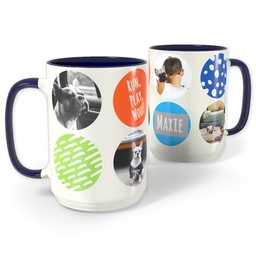 Blue Photo Mug, 15oz with Ring Around The Puppy design
