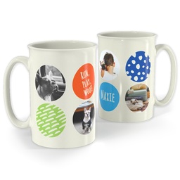 Bistro Photo Mug, 18oz with Ring Around The Puppy design