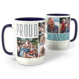 Blue Photo Mug, 15oz with Proud Grandpa design