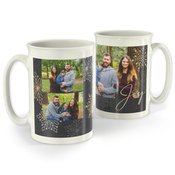 Bistro Photo Mug, 18oz with Snowflake Corners design