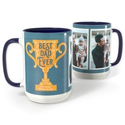 Blue Photo Mug, 15oz with And the Award Goes to Dad design