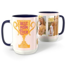 Blue Photo Mug, 15oz with And the Award Goes to Mom design