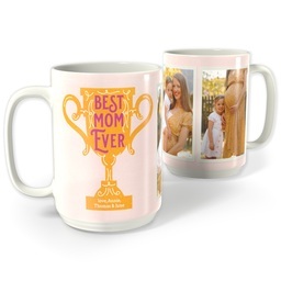 White Photo Mug, 15oz with And the Award Goes to Mom design
