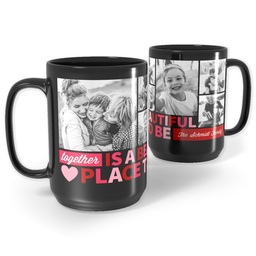 Black Ceramic Mug, 15oz with Beautiful Together design