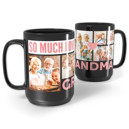 Black Ceramic Mug, 15oz with Grandma Heart design