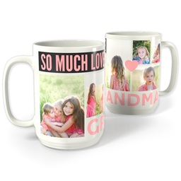 White Photo Mug, 15oz with So Much Love Grandma design