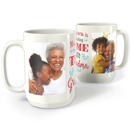 White Photo Mug, 15oz with Grandma Time design
