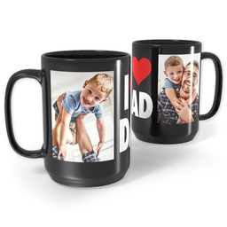 Black Ceramic Mug, 15oz with I Heart Dad design