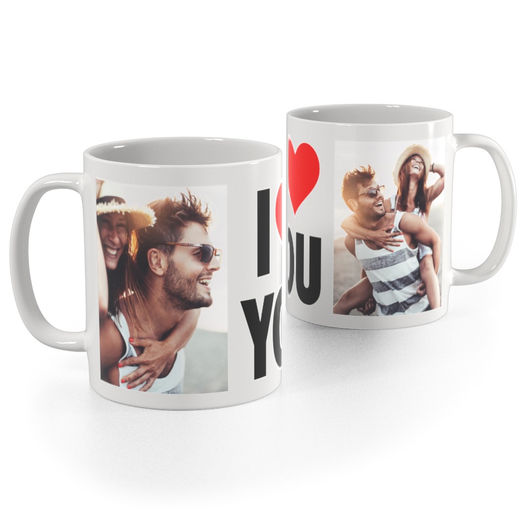 Personalized Ceramic Photo Mugs – classic white drinkware for couples