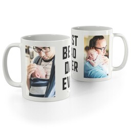White Photo Mug, 11oz with Modern Best Dad design