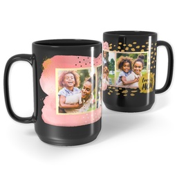 Black Ceramic Mug, 15oz with Razzle Dazzle Mom design