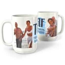 White Photo Mug, 15oz with TGIF Grandpa design